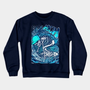 Surfer Skeleton by miskedesign Crewneck Sweatshirt